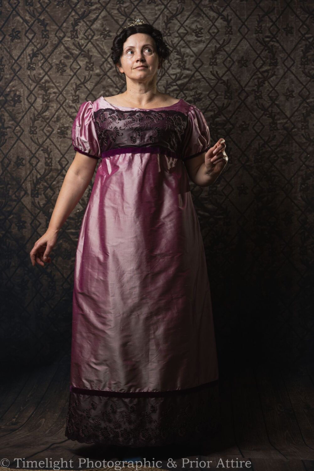 Regency evening dress silk size 14-16