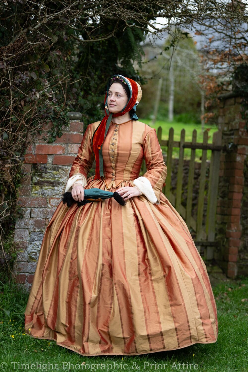 Mid Victorian crinoline dress