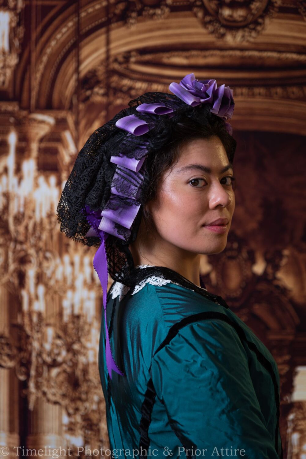 A lace cap, 1850-60