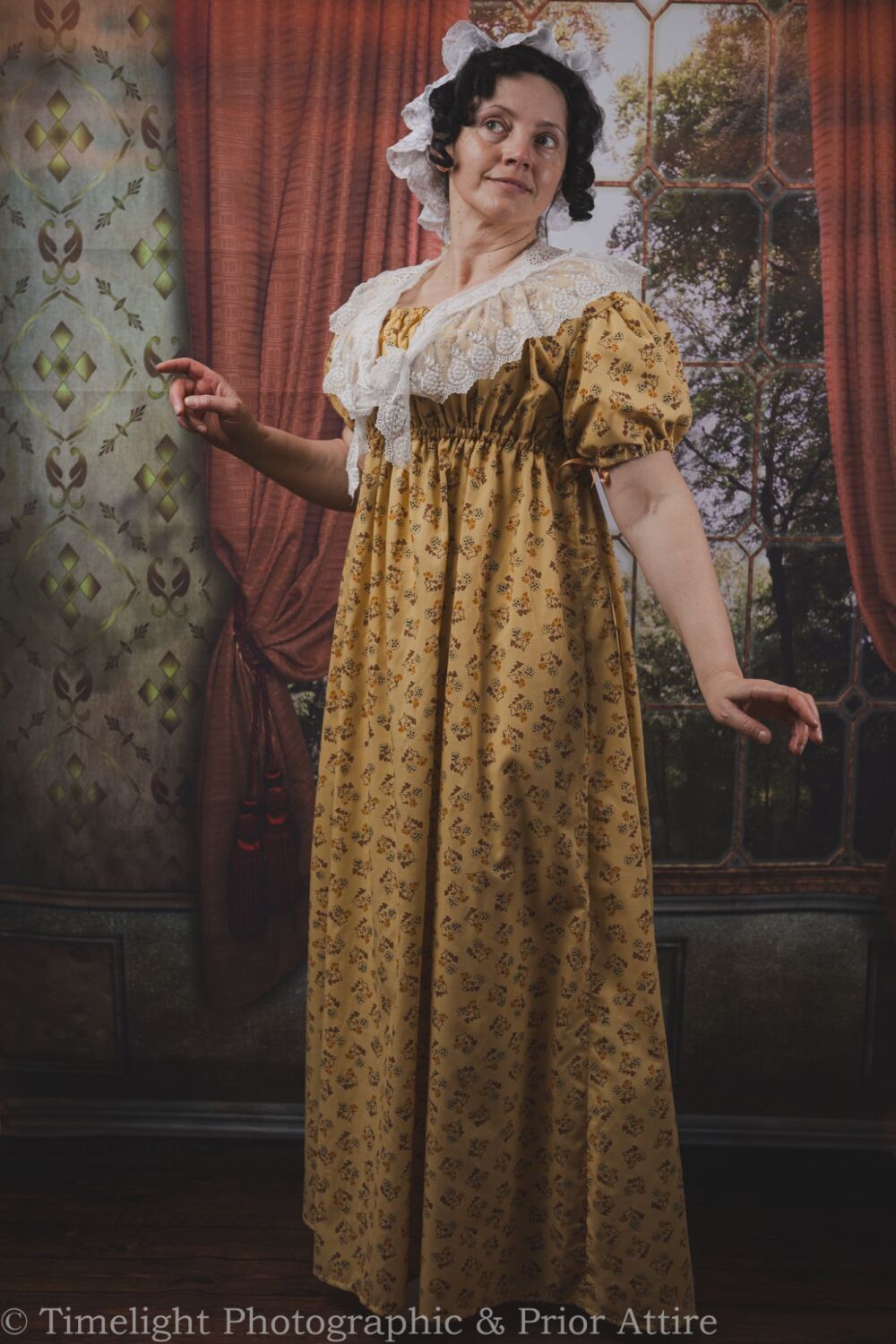 Regency day dress cotton size 10-16