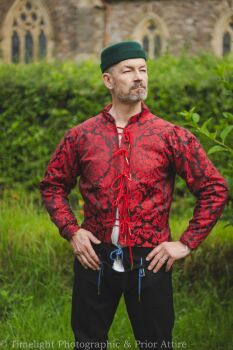 15th century doublet in damask
