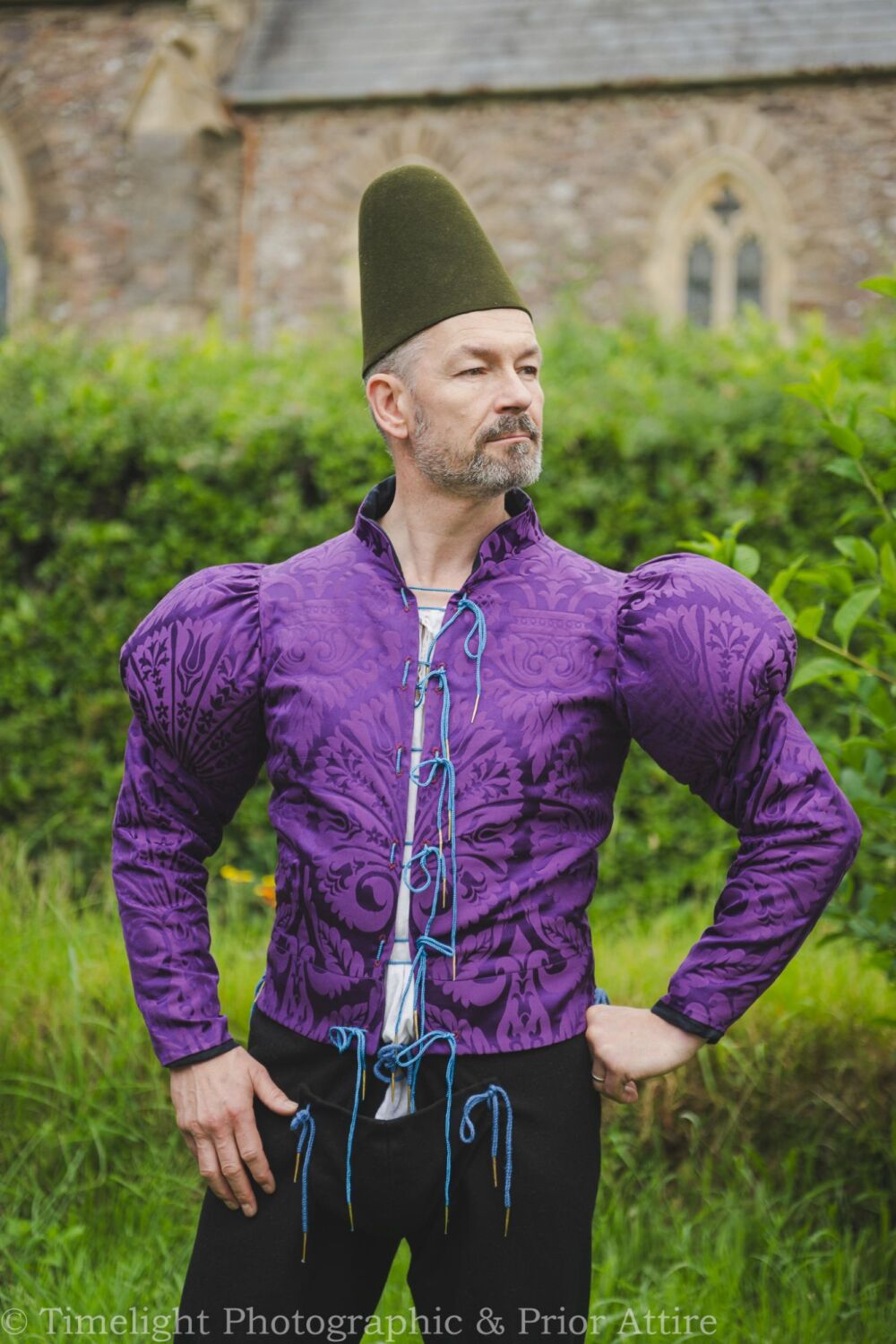 15th century doublet in damask