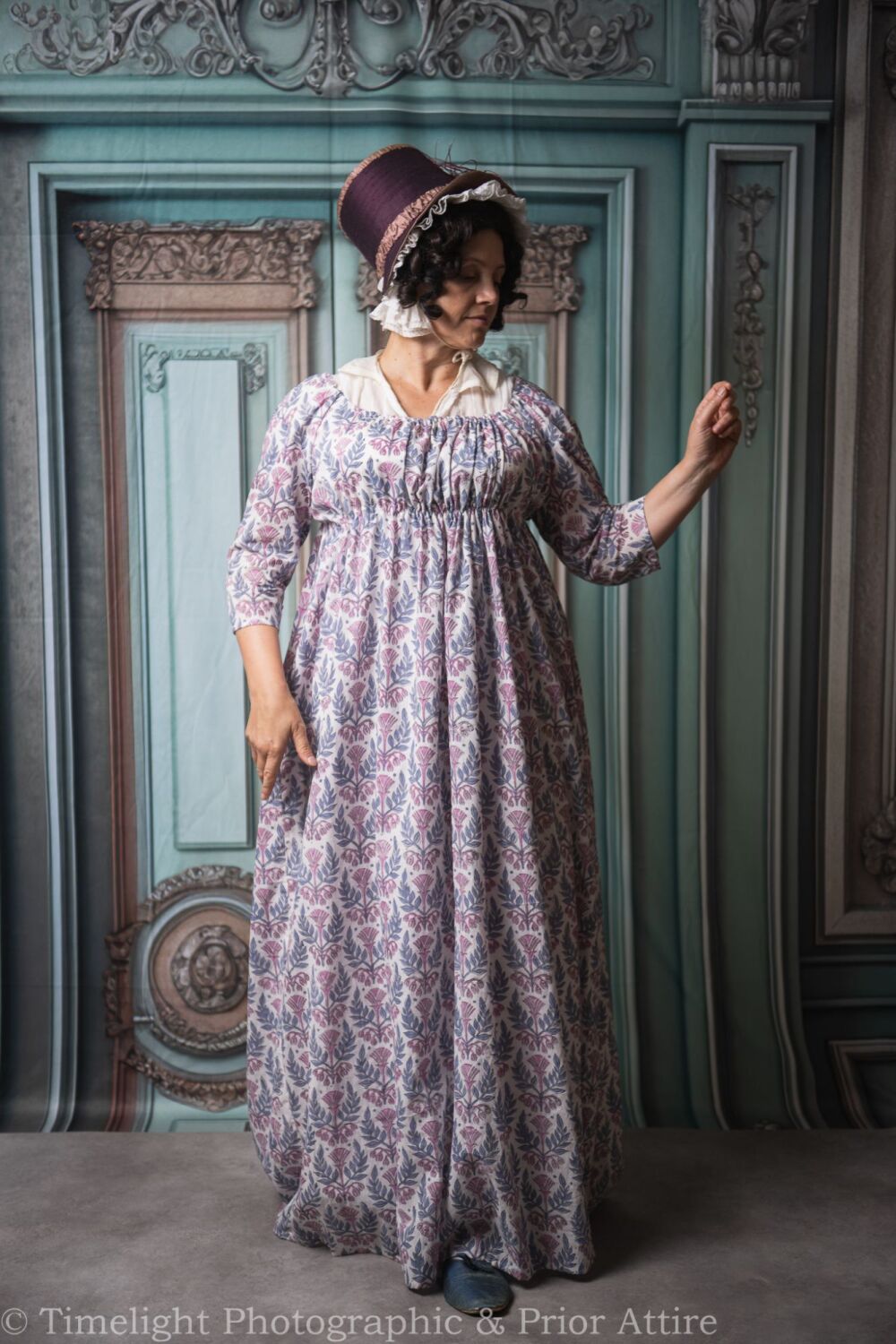 Regency day dress cotton size 10-16