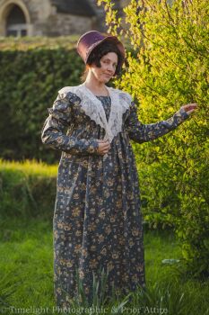 Regency day dress cotton size 12-18