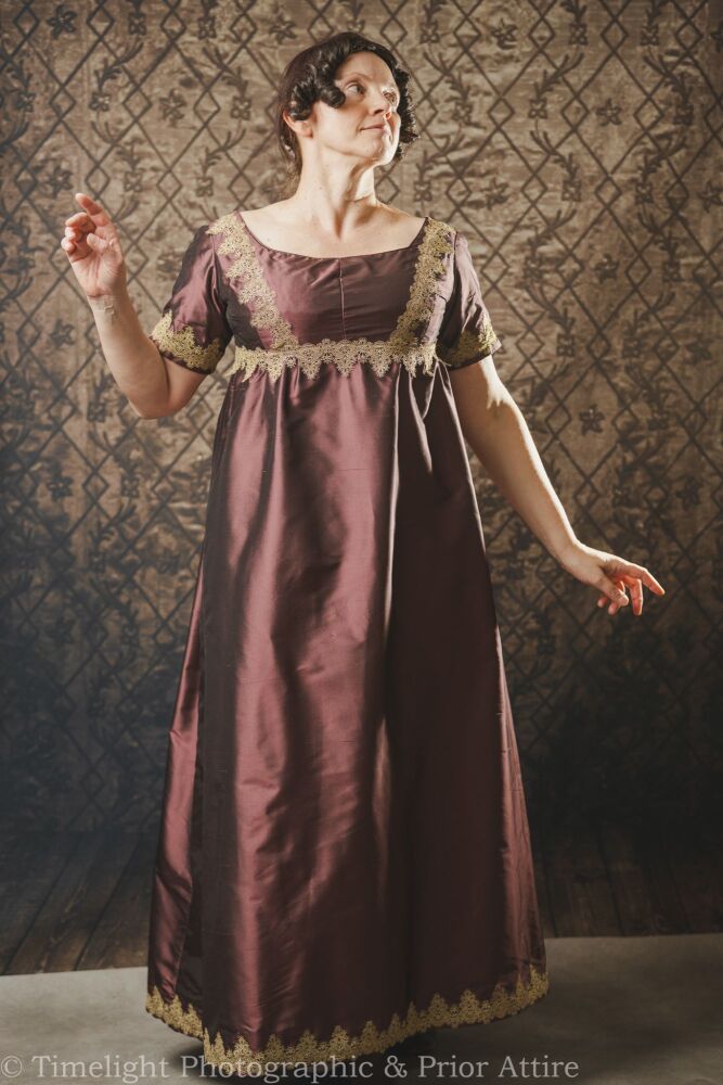 Regency  evening dress silk size 10-12