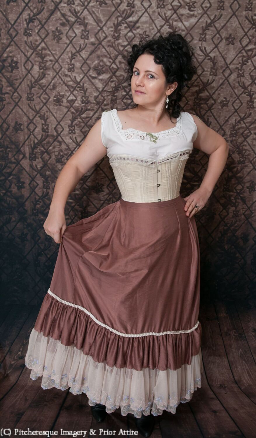 Late Victorian petticoat in silk