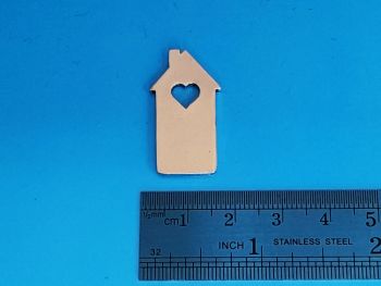 Cast Pewter Dinky Birdhouse with Heart Cut Out Blank
