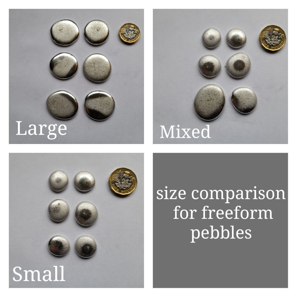 Pewter Pebbles Freeform - choose all Large, all Small or bag of mixed sizes