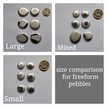 Pewter Pebbles Freeform - choose all Large, all Medium, all Small or bag of mixed sizes