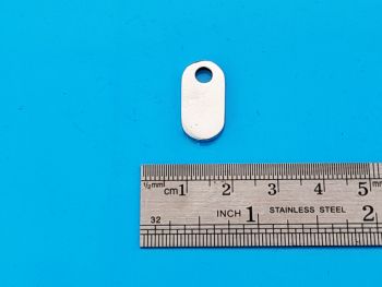 Cast Pewter Pill Shaped Tag/Blank with 4mm hole