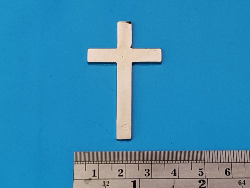 Blanks for Stamping 50mm Simple Cross Pewter Stamping Blank