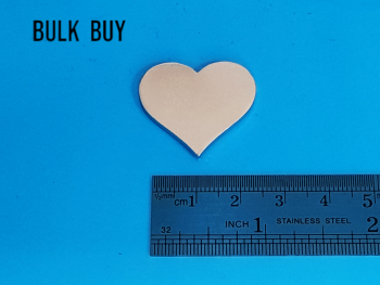 Cast Pewter Curvy Wide Heart 28 x 25mm - Wholesale Bulk Buy Qty: 50