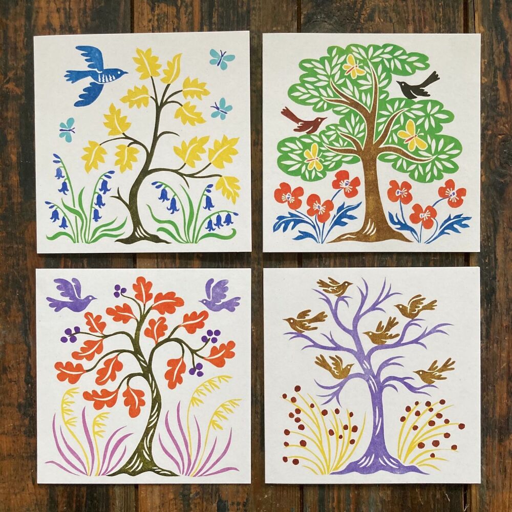 'tis the season card pack - 4 designs: spring, summer, autumn, winter