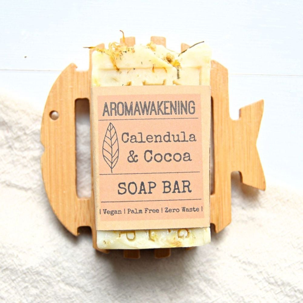 Hemu Wood Soap Dish & Bar Soap