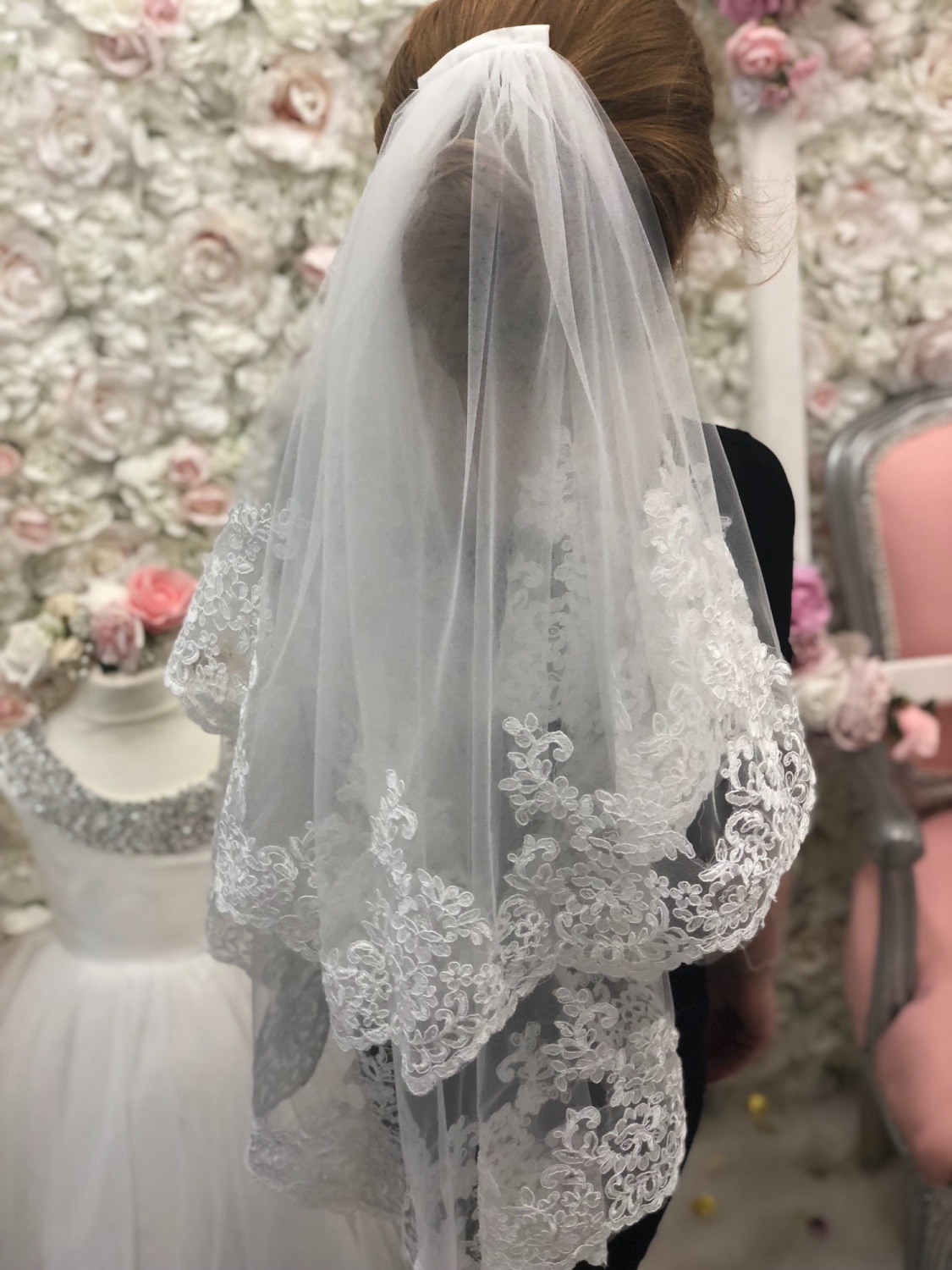 lace trim veil