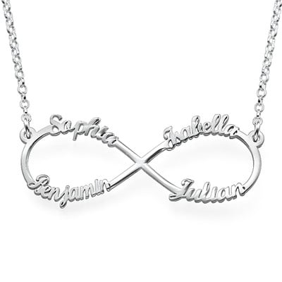 4 Name Inifinty Sterling Silver Necklace