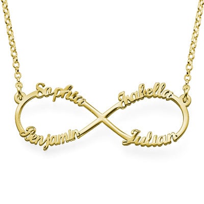 4 Name Inifinty Gold Plated Necklace