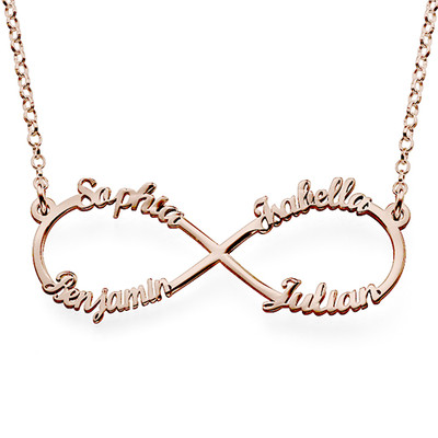 Name Inifinty Rose Gold Plated Necklace