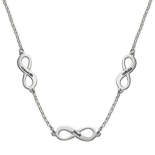 Multiple Infinity Necklace Sterling Silver