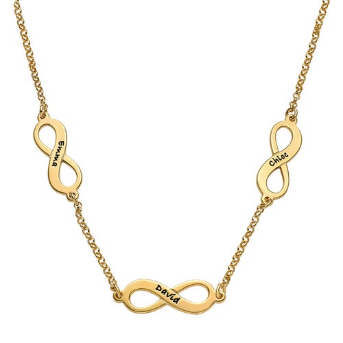 Multiple Infinty Necklace18ct Gold Plated
