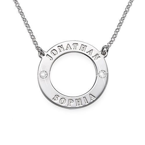 Karma Engraved Swarovski Sterling Silver Necklace