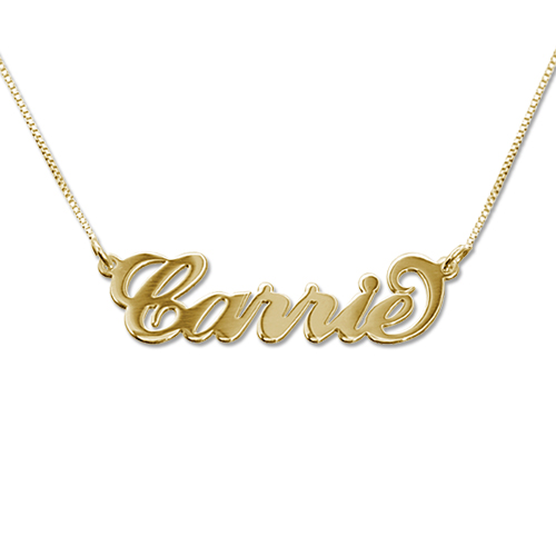 Nameplate Necklace 'Carrie Style' 18k Gold Plated