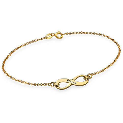 Engraved 18K Gold Plated Infinity Bracelet