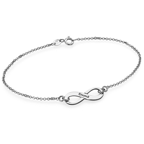Engraved Sterling Silver Infinity Bracelet