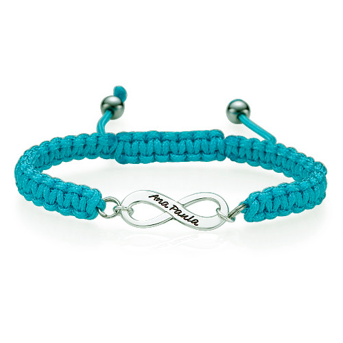 Sterling Silver Engraved Infinity Bracelet