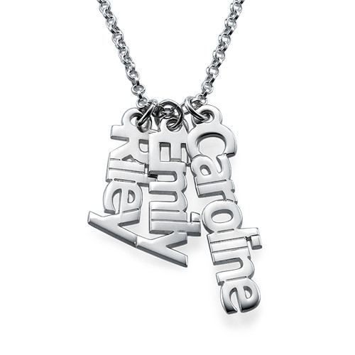 Sterling Silver Multiple Name Pendant Necklace