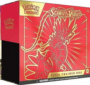 Scarlet and Violet Elite Trainer Box, ETB, pokemon trading card game, red