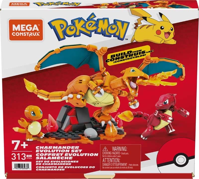 Mega Construx Pokemon Charmander Evolution Set