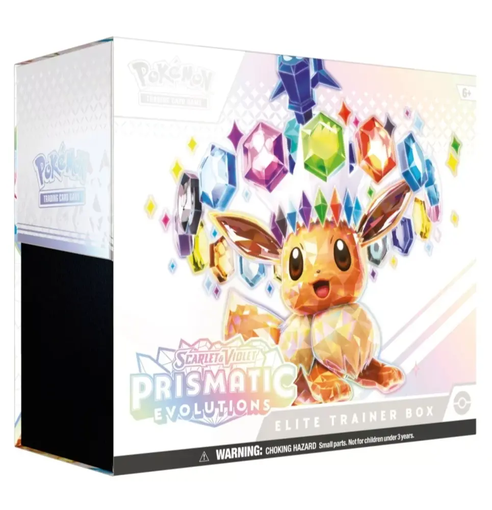 Prismatic evolutions ETB, Elite Trainer Box, contains 9 booster packs