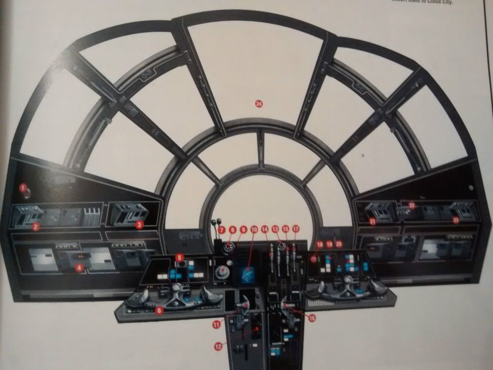 Star Wars Model Fibre Optic Large Millennium Falcon FRONT COCKPIT CONTROLS SET