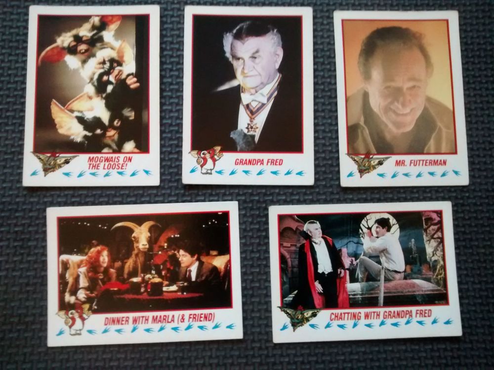 Vintage Collectable Trading Cards - Gremlins 2 The New Batch - Cards 13, 20, 25, 31, 35