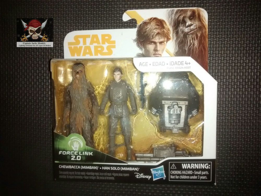 Star Wars Force Link 2.0 Compatible 3.75" Figure Set - Chewbacca (Mimban) & Han Solo (Mimban) E1251/E0324