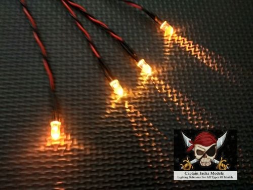 Model Ship Lighting - Led Light Kit - x4 5mm Flicker Effect Yellow - CR20