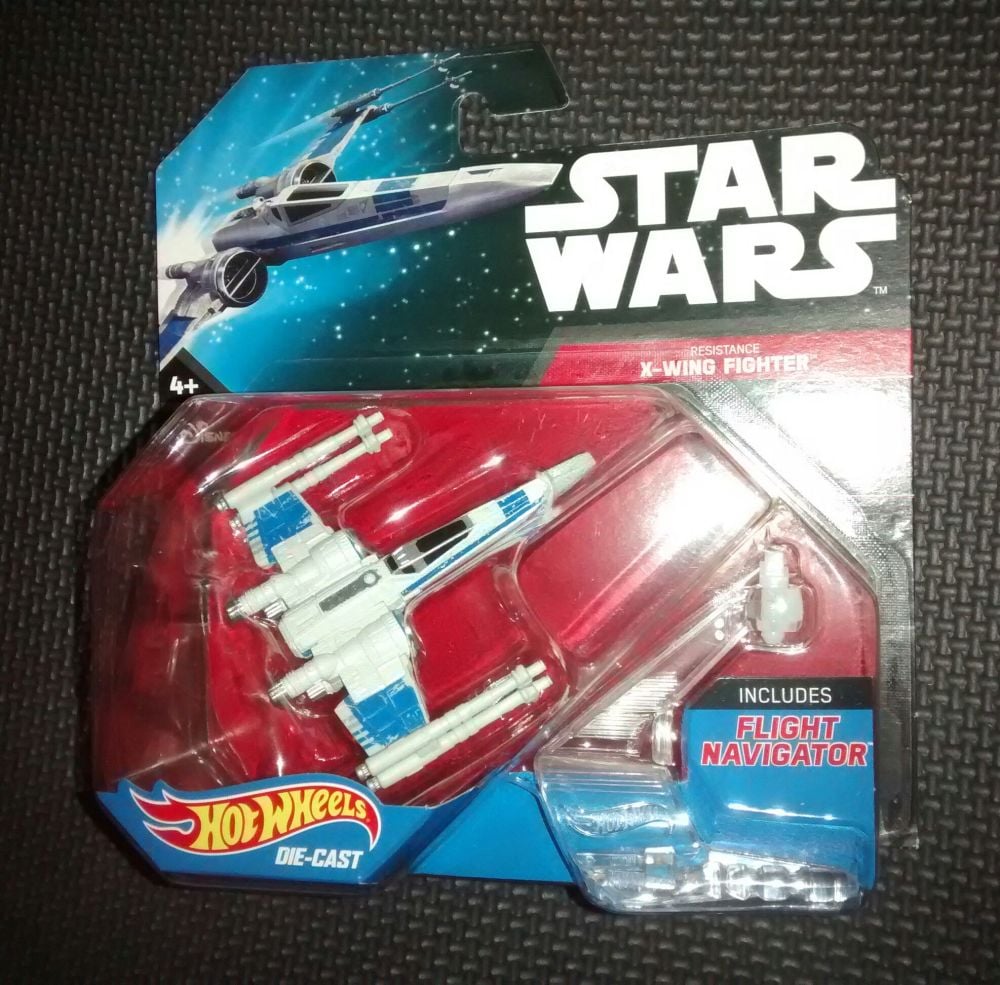 Hot Wheels The Force Awakens Die Cast Resistance X Wing Fighter With Flight Navigator Stand