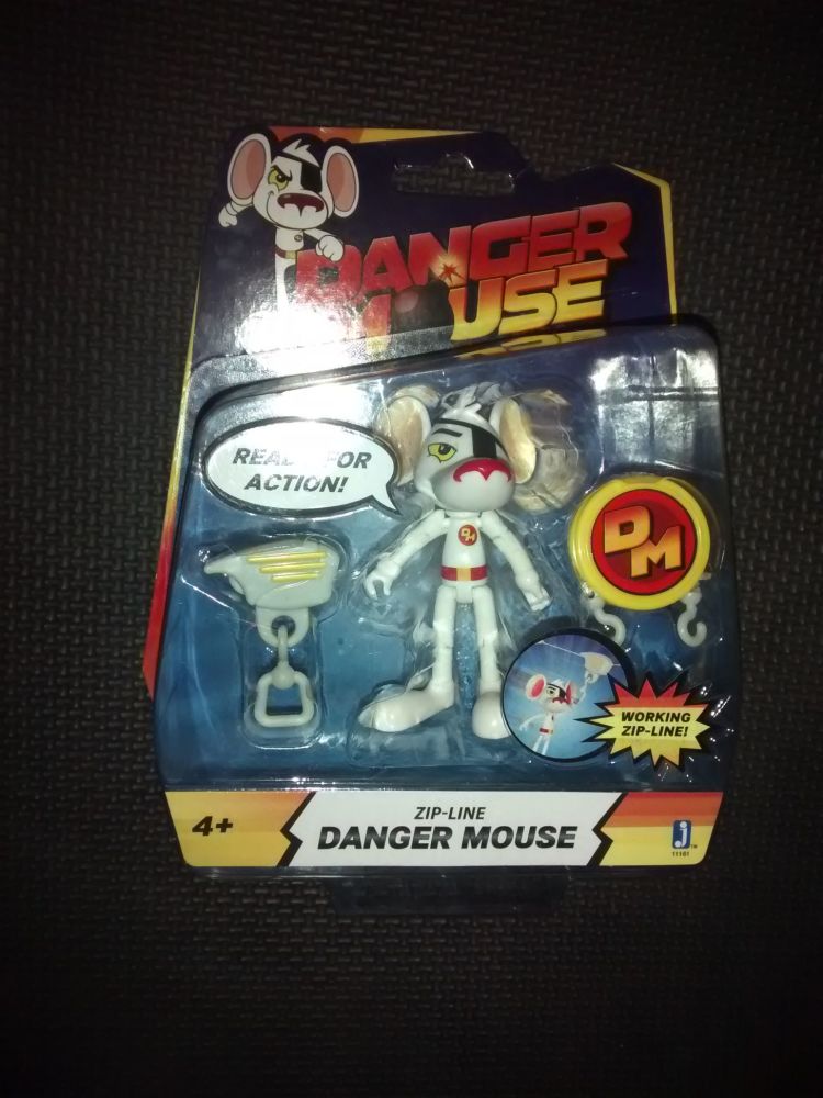 Danger Mouse Official 3.5" Collectable Figure With Zip-Line Feature