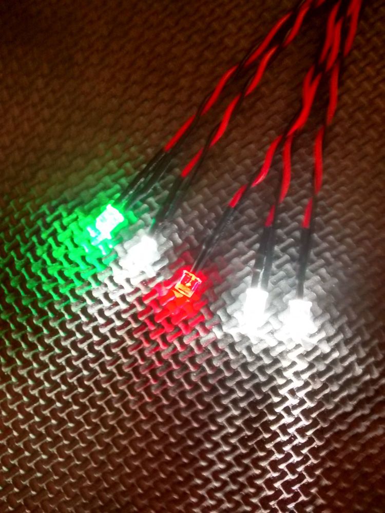 RC Boat Navigation Light Kit - SCREW TERMINAL ONLY SET - Static Leds 5mm Red & Green - 3mm Cool White - 5mm Cool Whites