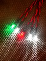RC Boat Navigation Light Kit - CR2032 SET - Static Leds 5mm Flat Red & Green - 3mm Static Round Cool White - 5mm Round Cool Whites