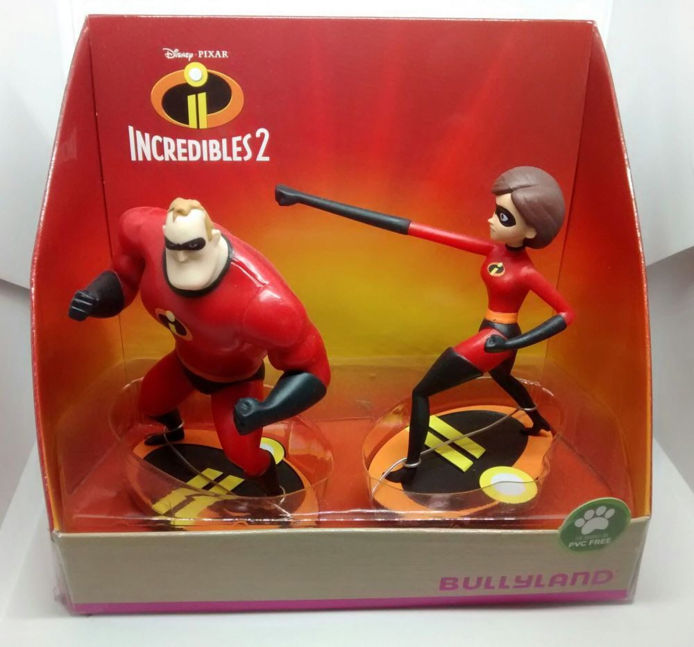 Disney Pixar Incredibles 2 Vinyl 4 Inch Figure Set Mr Incredible & Elastigirl