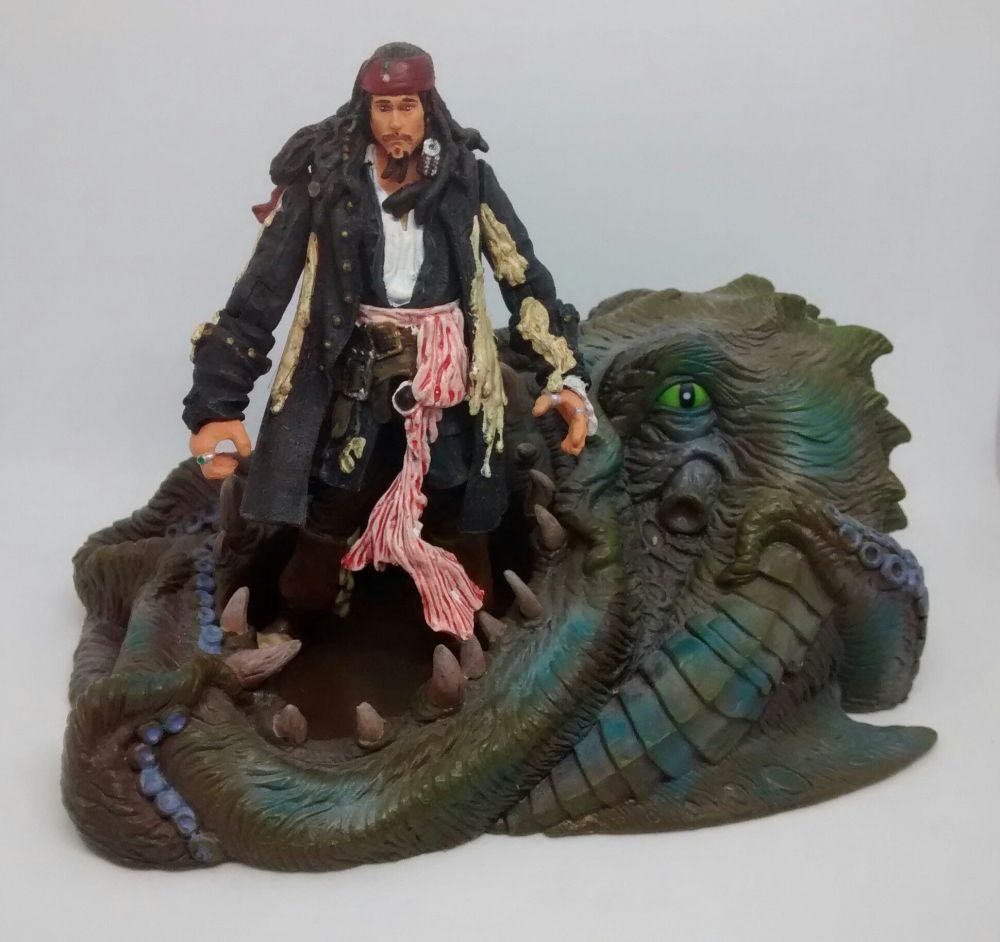 Zizzle - Captain Jack Sparrow & Kraken - Rare Collectable - Loose Figure Set