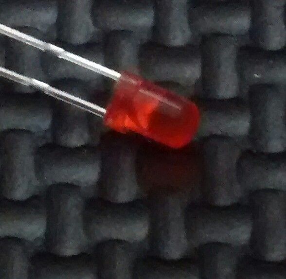 3mm Diffused Red Prewired Led - 500mm Fine Wire - Bare Tinned Copper Ends - 4v to 12v DC