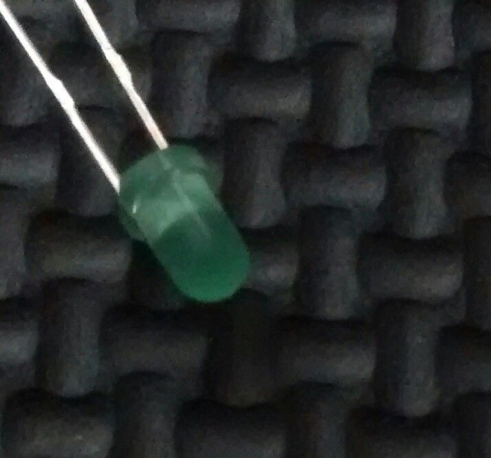 3mm Diffused Green Prewired Led - 500mm Fine Wire - Bare Tinned Copper Ends - 4v to 12v DC