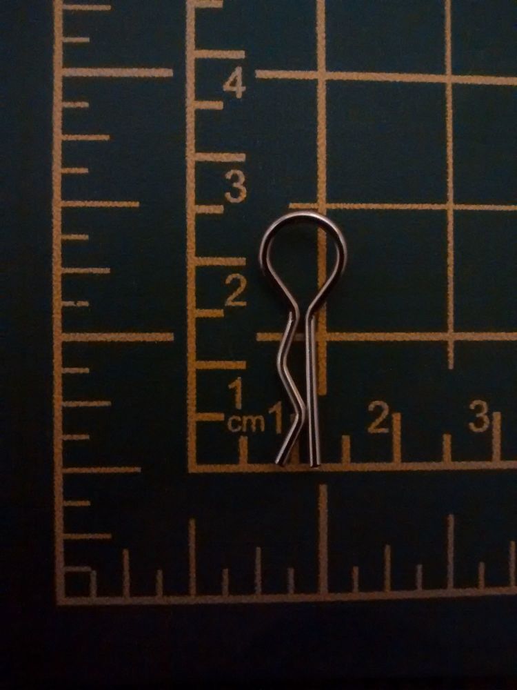 R Grip - Body Pin - 23.78mm Long - 8.3mm Diameter Loop - 1.2mm Diameter Wire - Zinc - Suit 1:10 / 1:12  - Qty 50