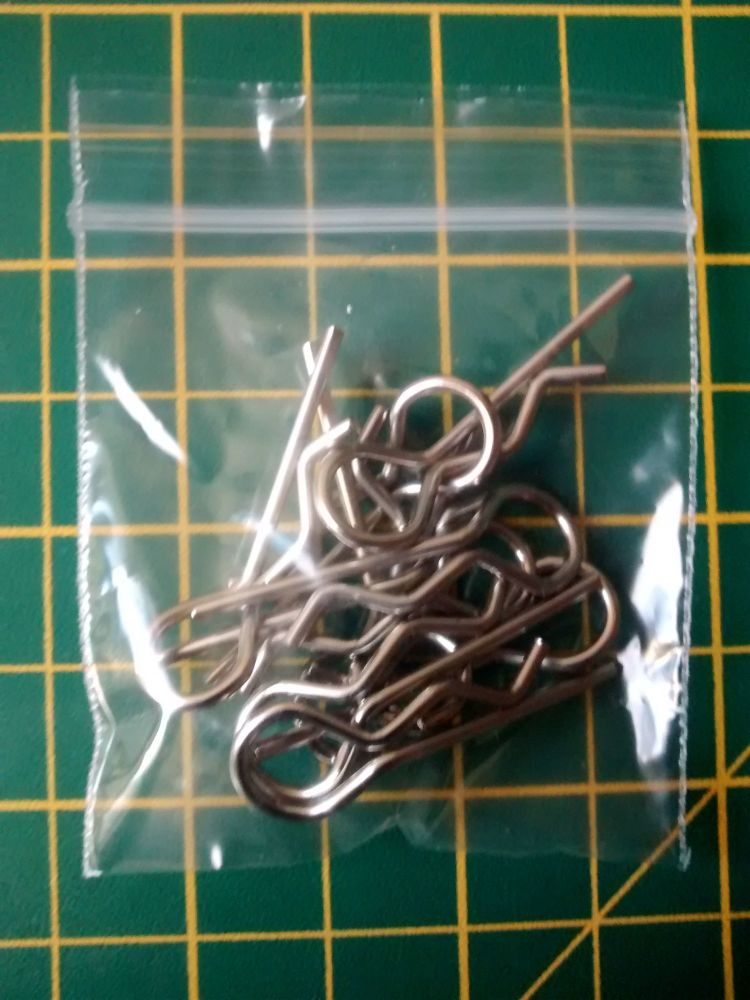 R Grip - Body Pin - 35.30mm Long - 11.04mm Diameter Loop - 1.54mm Diameter Wire - Zinc - Suit 1:8  - Qty 10