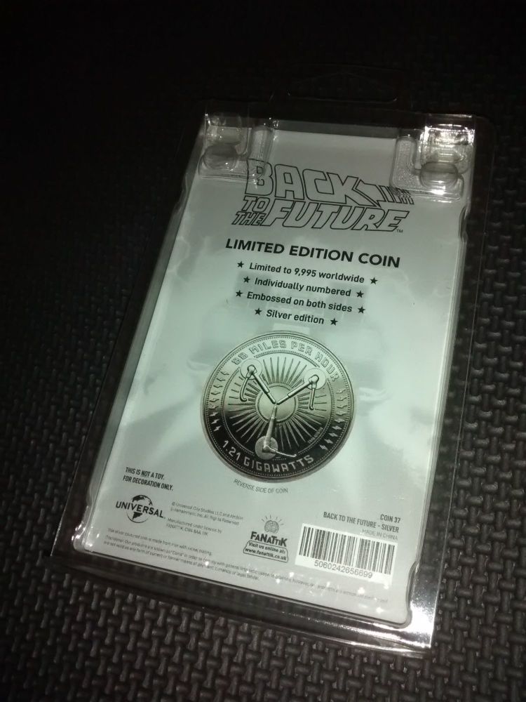 Back To The Future Limited Edition Coin Fanattik Universal Studios Silver Edition