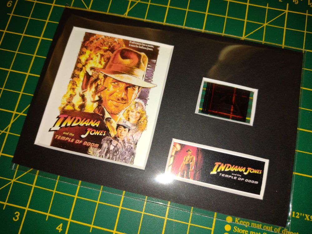 Genuine 35mm Screen Used Movie Cell Display Indiana Jones and the Temple Of Doom Ref No 302285
