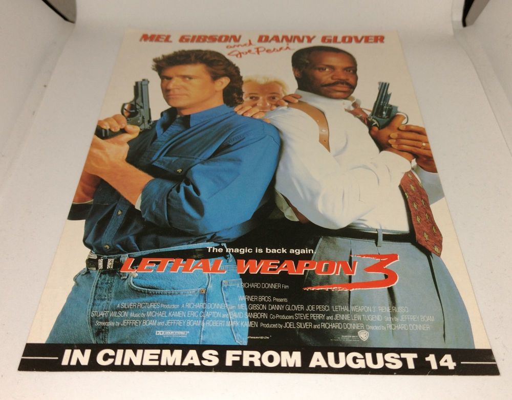 Original Cinema Movie Flyer Lethal Weapon 3